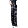 Plaid High-Waist Wide Leg Pants - Lightweight, Versatile, Plus Size, Women's Slimming Loose Fit, Spring/Summer Style.