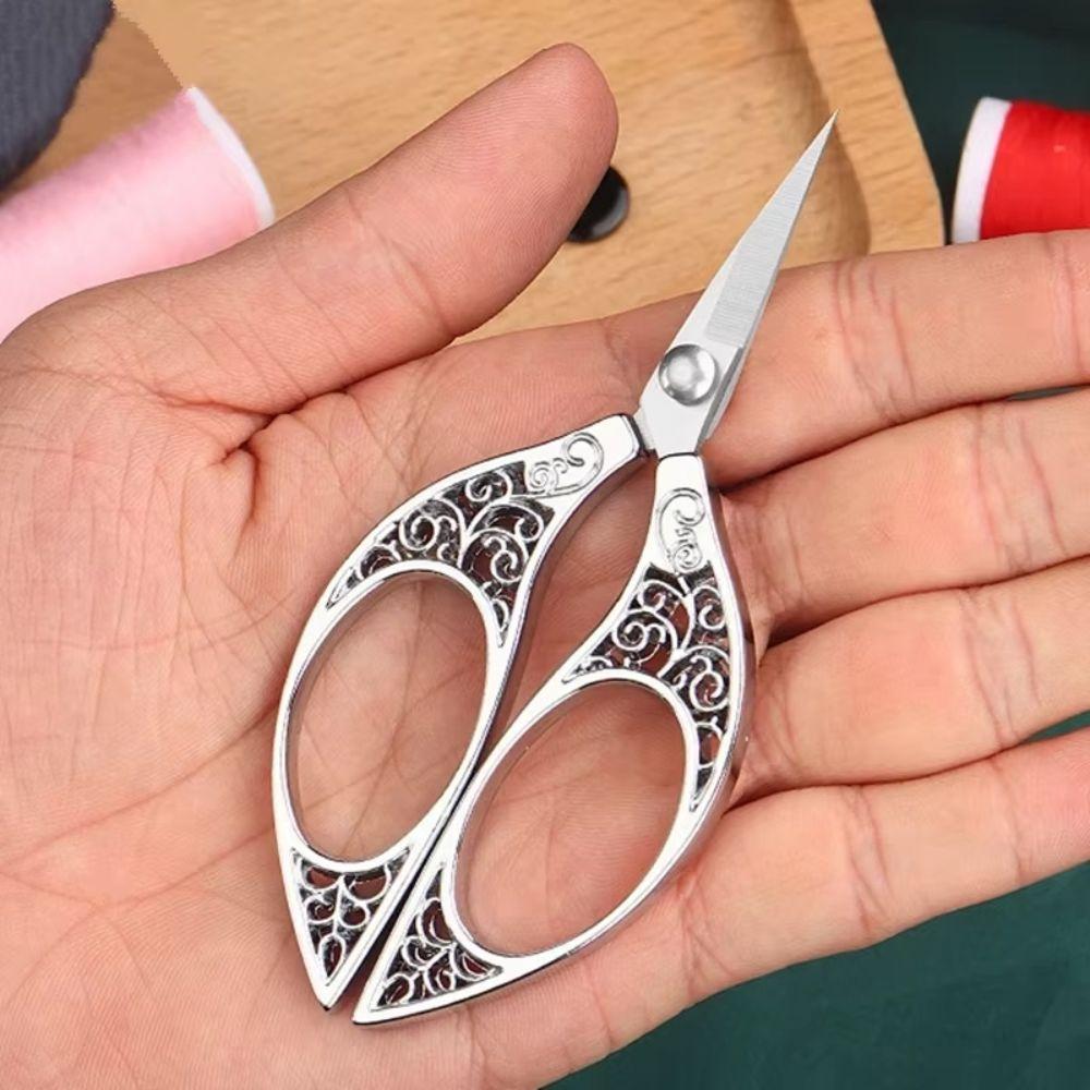 Pointed Tip Sewing Scissors Stainless Steel Small Hand Scissors Antique Thread Trimmer  Embroidery