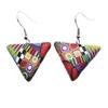[R6421] - Handmade 'Colombine & Harlequin' Multicoloured Earrings - 30x25 Mm