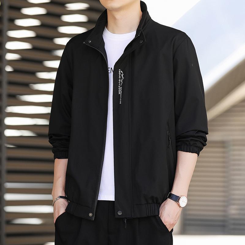 Мужские куртки Весной и Осенью Новые Модные Брендовые Свободные Куртки со Стойкой для Мальчиков Красивые Мужские Топы