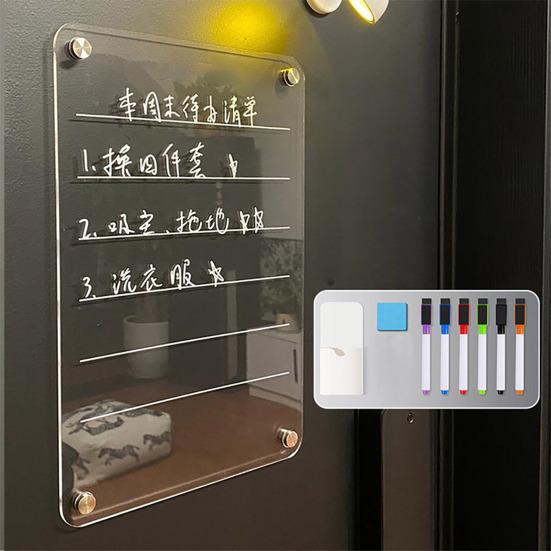 Магнитный холодильник-календарь, прозрачная многоразовая акриловая доска для сухого стирания, бытовой органайзер, доска