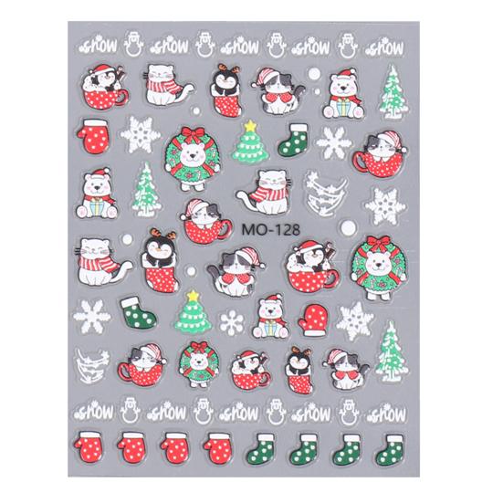 Наклейки для дизайна ногтей с Рождеством, ультратонкие самоклеящиеся, мультяшный снеговик, медведь, снежинка, гном, милые наклейки, аксессуары для маникюра «сделай сам», Новый год, праздник