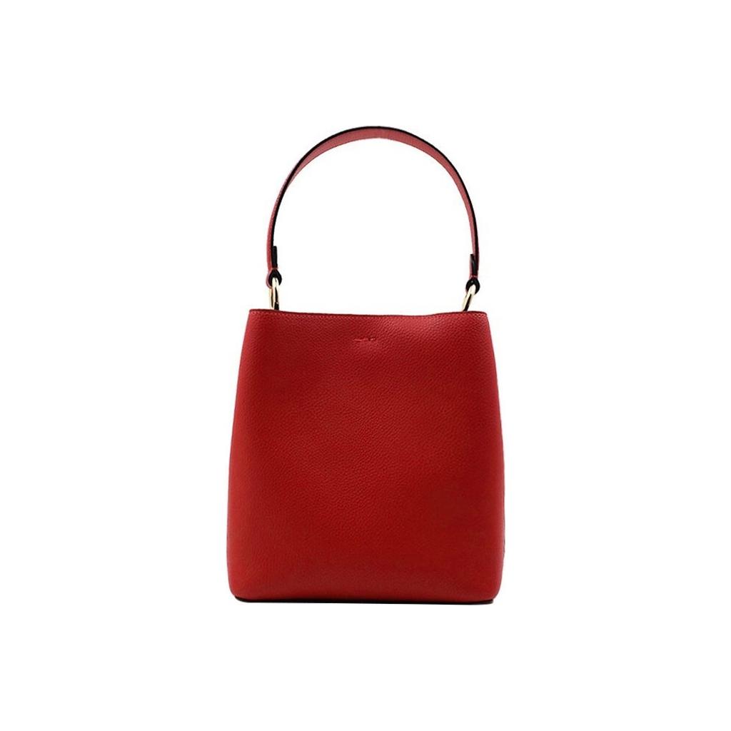 Coach Town 21 Fashion Solid Pebble Grain Leather Bucket Bag Women Bags Red 1011-IMS75