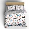 Dogs Pattern Three-Piece Set Bedding Set with 1 Duvet Cover 2 Pillowcases Single Double King Queen, Gift