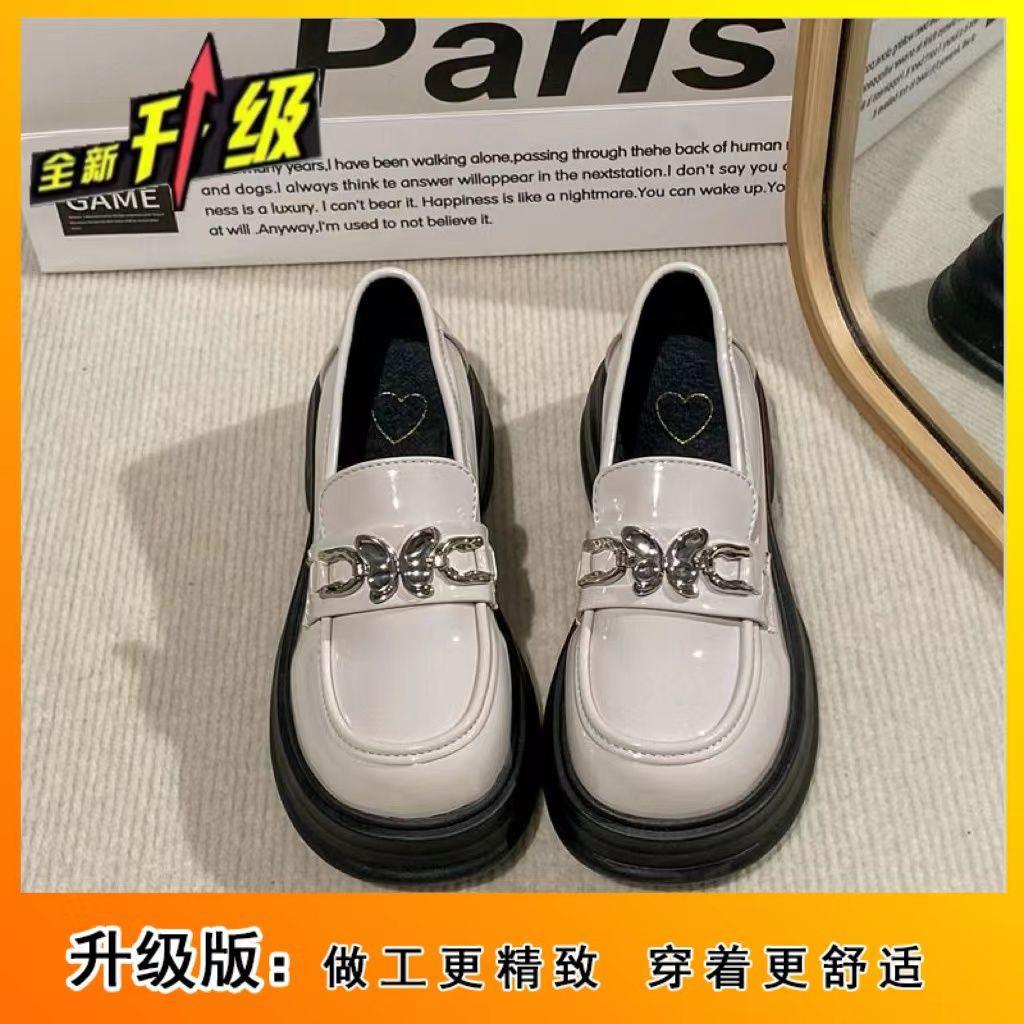 Маленькие кожаные туфли в британском стиле, женские одинарные туфли, осень 2025, новые туфли-муффины на платформе, универсальные туфли Мэри Джейн