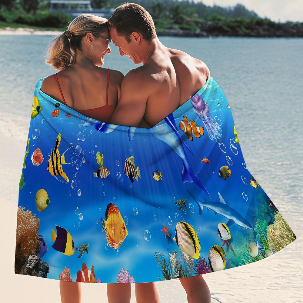 Полотенце Sea World Йога Зал Йога Зал Легкое Портативное для Плавания Пляжа Путешествий Спортивные Аксессуары Песозащитное