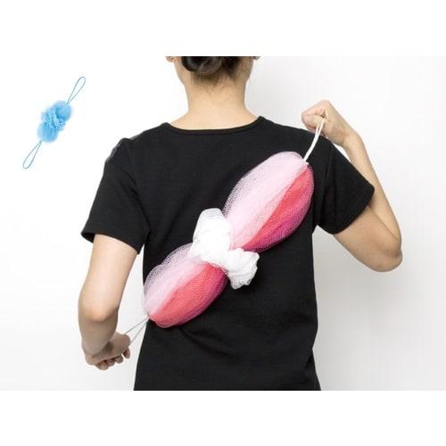 Marna Body Sponge, Soap Ball for Back Washing (Blue), Rich and Stretchy Lather (Body Wash Towel/Bath Towel), Soft, B872B