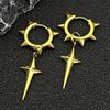 Punk Spike Rivet Hoop Earrings For Women Men Ear Studs Stainless Steel Gothic Hip Hop European and American Earring Jewelry Gift