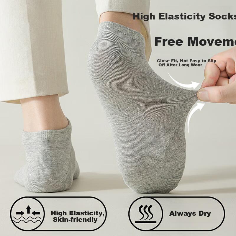 Men's Socks, Boat Socks, 10 Pairs, Autumn And Winter Thin Style, Sweat-Absorbing, Breathable Short Socks, Low-Cut Sports Socks, Shallow Mouth Socks