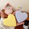 Anti-static Folding Airbag Comb Mini Massage Comb Cute Heart Hair Comb with Mirror  Women Girl