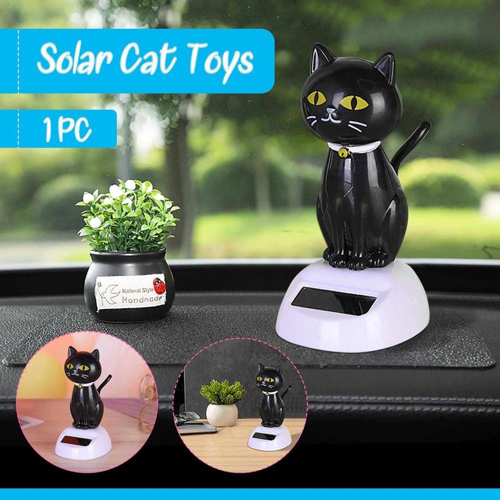 Eco Friendly Solar Powered Shaking Head Cat Solar Toy Doll Dancing Cat Figure Bobble Head Doll