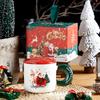 Christmas Cup Gift Box Ceramic Cup with Lid  Spoon Christmas Small Gift Mug Set  Water Cup Souvenir