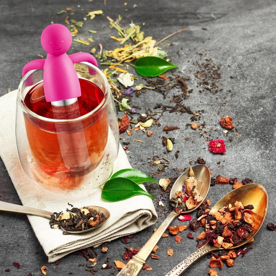 4 штуки Чайный инфузор для рассыпного чая Милый Чайное ситечко с мелкой сеткой Чайный фильтр из нержавеющей стали Чайный шарик-диффузор Заварник для чайных чашек