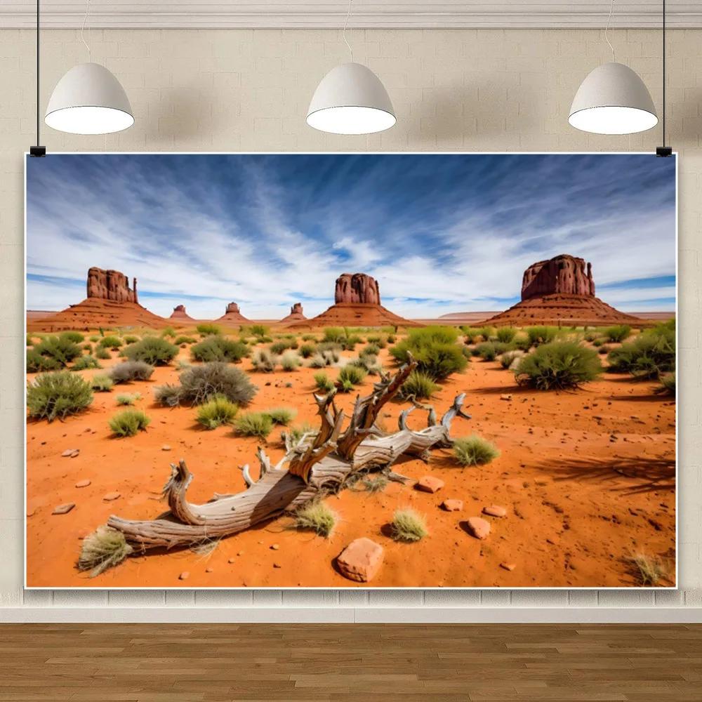 Desert Landscape Rocky Mountains Photography Background Reptile Habitat Immortal Palm Sun Oasis Natural Background Poster