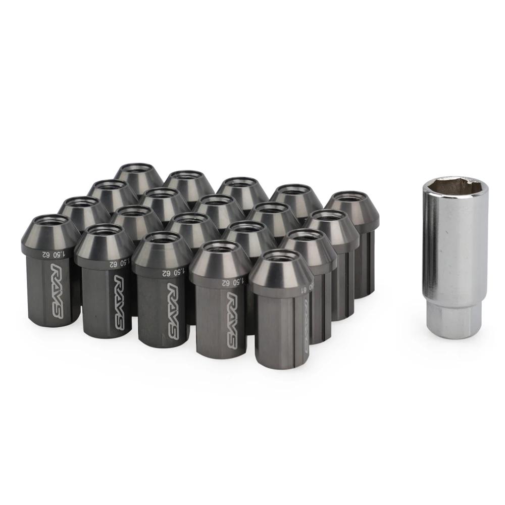 New 20pcs M12x1.5 Length 42mm 7075-t6 19HEX Rays Lug Nut Wheel Nuts With 7 Side Lock Nuts Anti Theft Security Key Alloy Aluminum
