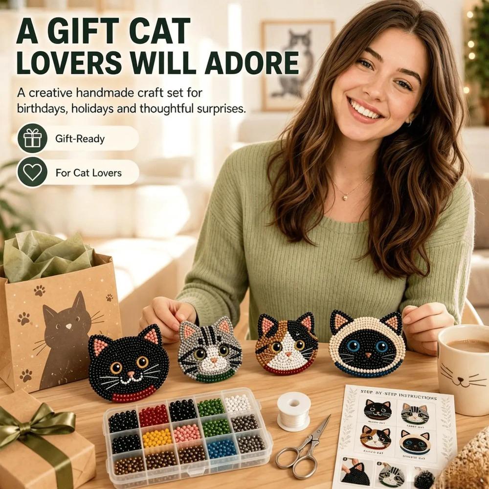 Tiny Beads 3D Beaded Animal Kit Animal Shape Handmade Bead Art Kit DIY Bead Craft Kit Home Decor