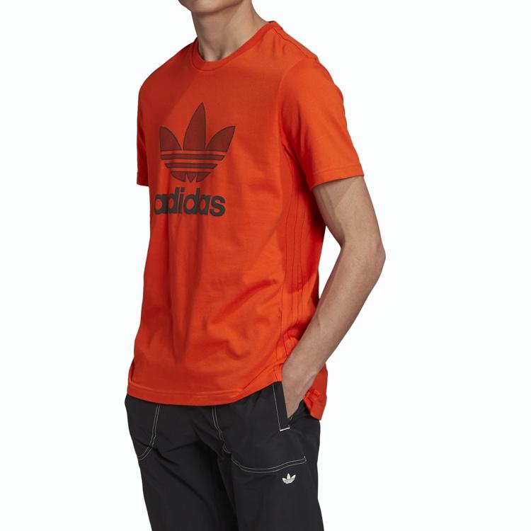 adidas Оригинальная футболка с коротким рукавом и круглым вырезом в виде трилистника, мужские топы, оранжевый, желтый, GK0645