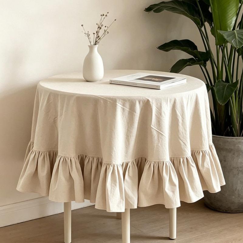 European Round Table Cloth Household Round Table Cloth Hotel Waterproof Oil-proof Wash-Free Cloth Table