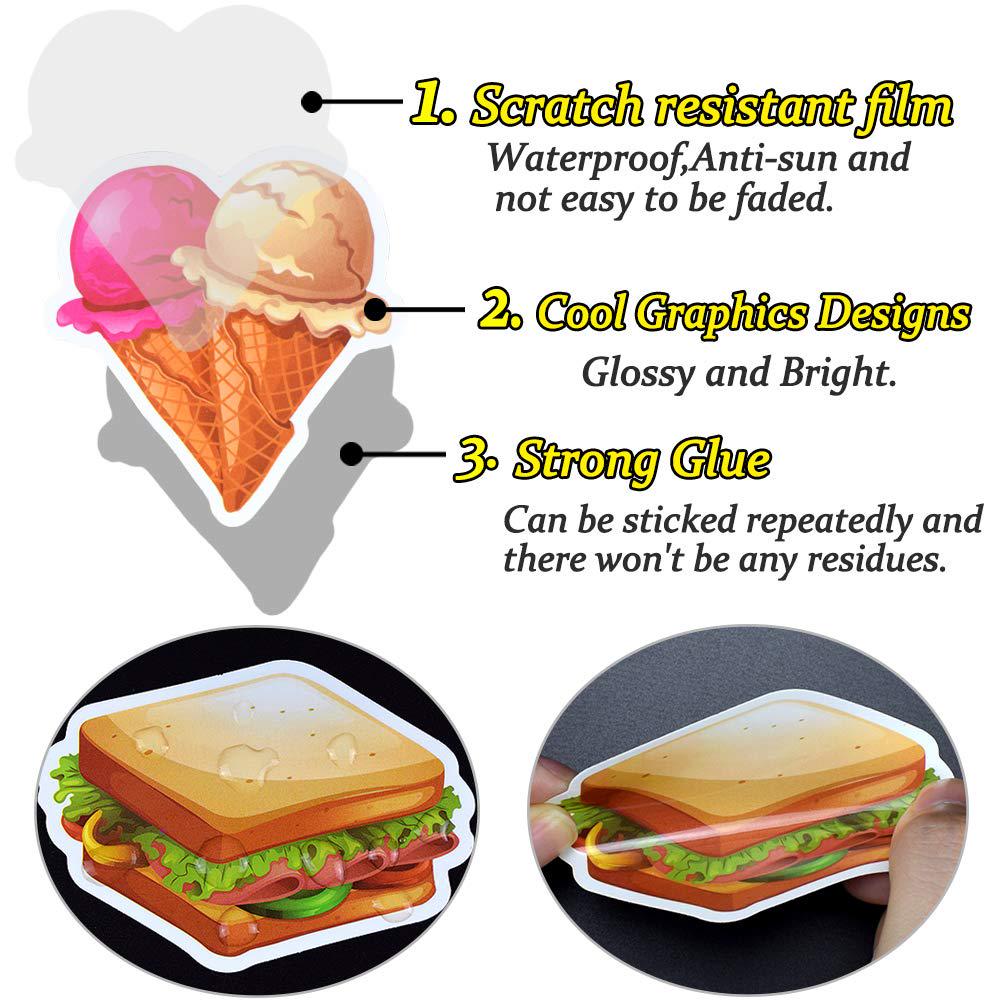 Drink Pcs Food Fast 50 Stickers Cartoon Tasty Burger Fries Pizza Dessert Diet Decals To Diy Fridge Laptop Suitcase Stickers Toys Gifts