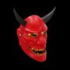 Japanese Prajna Mask Sharp Horn Can Face Resin Face Mask Ball Bar Decoration Halloween Devil Mask Dress Up Red