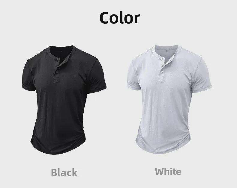 Летняя мужская футболка с коротким рукавом и круглым вырезом 2024 года — европейский и американский стиль