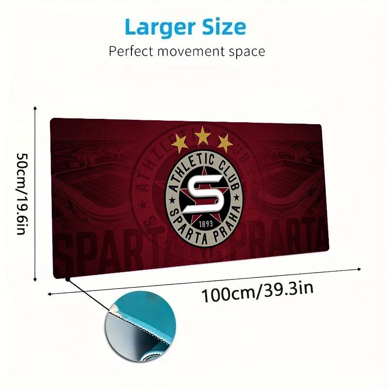 Sparta Prague Athletic Large Size Mouse Pad Large Gaming Table Cushion Nonslip Laptop Tablet Big Mousepad Xxl Mat Mini Pc Playmat With Lock Edge
