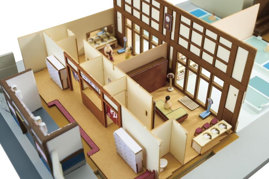 TOMYTEC EcoLacture MD04 Micro Dollhouse Bathhouse Diorama Supplies
