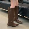 Женские высокие сапоги с острым носком, до колена, на высоком каблуке, дизайнерские, тренд 2025, новые зимние сапоги рыцаря, сексуальные женские туфли-лодочки, ботильоны