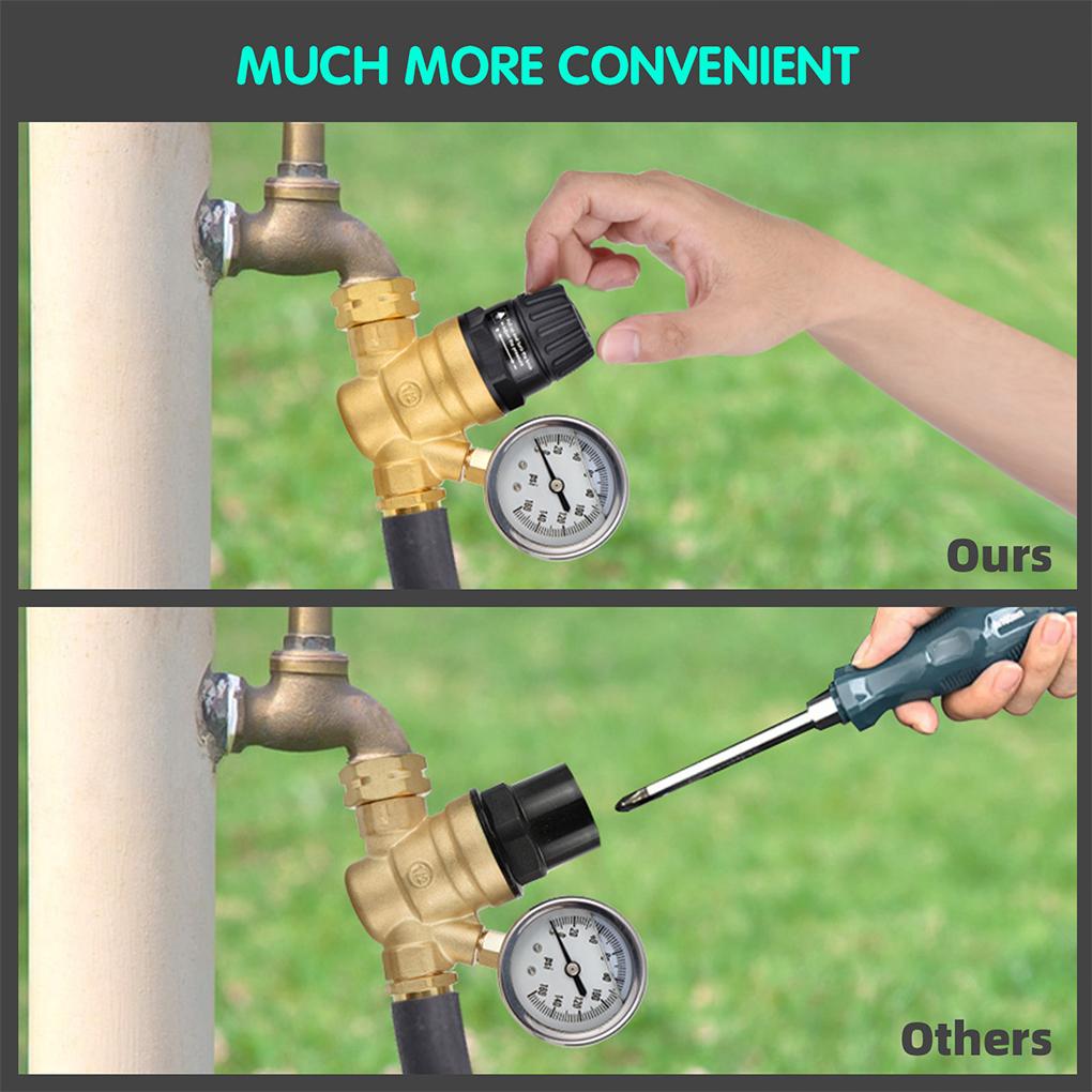 Handle Adjustable RV Water Pressure Regulator Valve Water Pressure Reducer Water Pressure Regulator