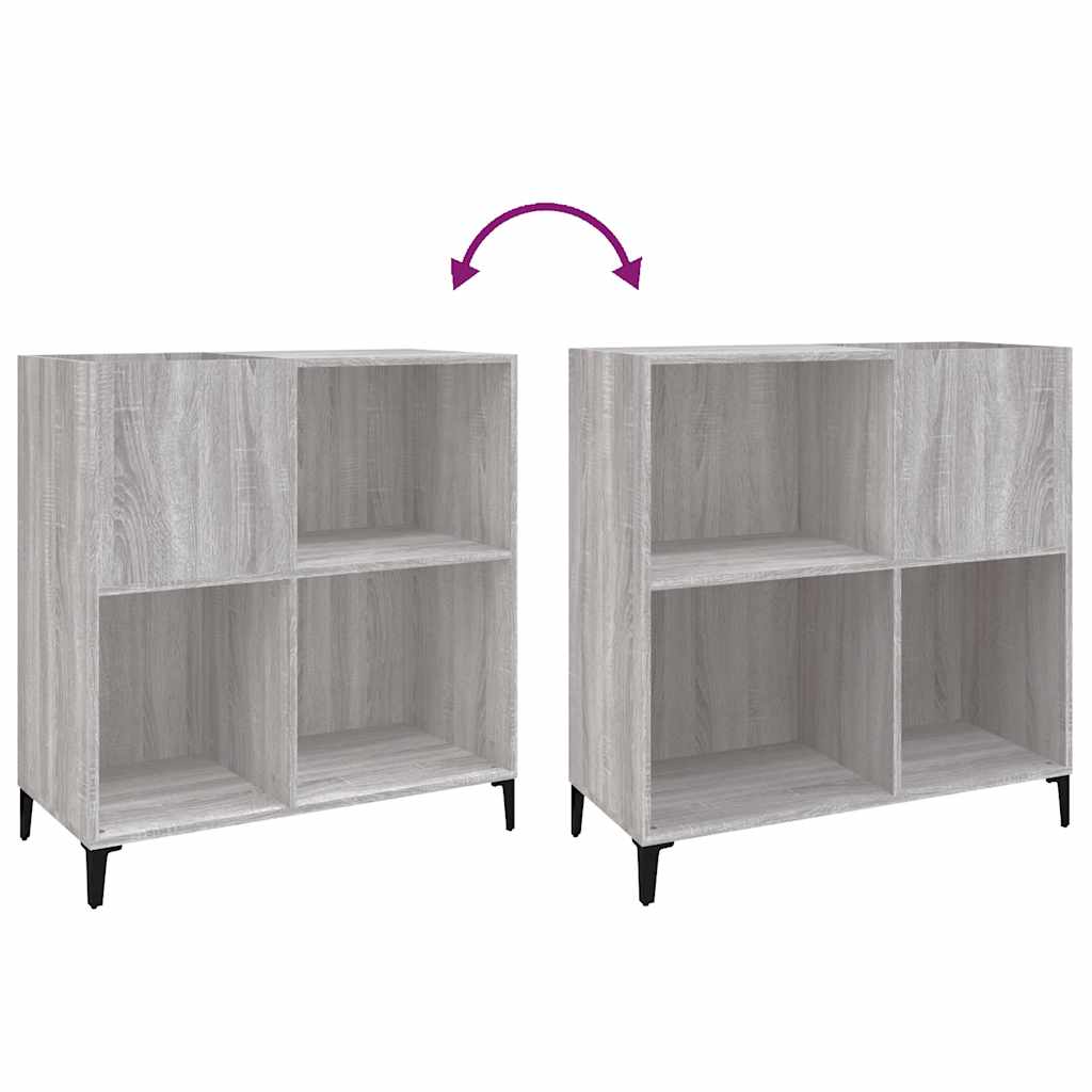 Record Cabinet Gray Sonoma 84.5 x 38 x 89 cm Particleboard