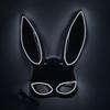 LED Light Up Bunny Rabbit Mask – Half Face Glowing Masquerade Mask for Halloween, Rave, Club & Party