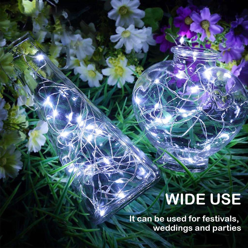 Solar String Lights Outdoor, 1Pack Solar Garden Lights Waterproof 12M/40Ft 8 Modes Fairy Lights Copper Wire Decorative Lighting for Patio Yard Party