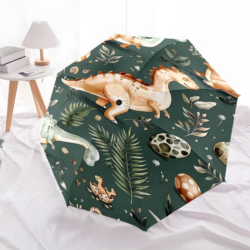 1PC Dinosaur Pattern Umbrella-8-Rib Reinforced, Automatic Open, Lightweight & Durable, Fashion Accessory for Outdoor, Beach L0379