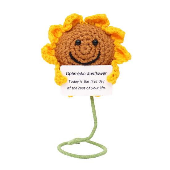 Позитивная кукла-картошка, ручная работа, эмоциональная поддержка, вязаная крючком игрушка с поощрительной открыткой, мягкая