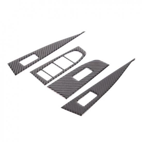 Soft Carbon Fiber Window Lift Switch Trim Sticker For BMW 5 Series G60 i5 2024+