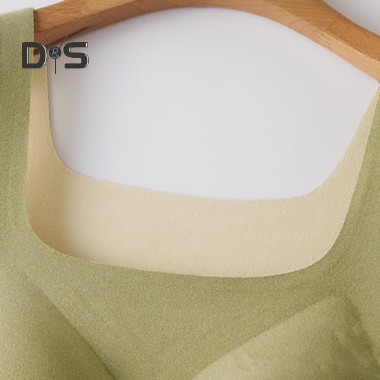 Winter Women Thermal Vest with Chest Pads Seamless Velvet Fast Temperature Lock Heating Square Neck Slim Fit Elastic Sleeveless Inner Wear Bottoming