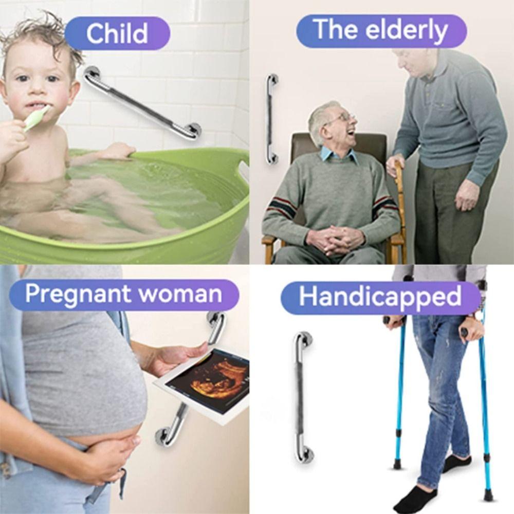 With Anti Slip Texture Shower Safety Support Handle 300/400/500MM Toilet Handrail The Elderly