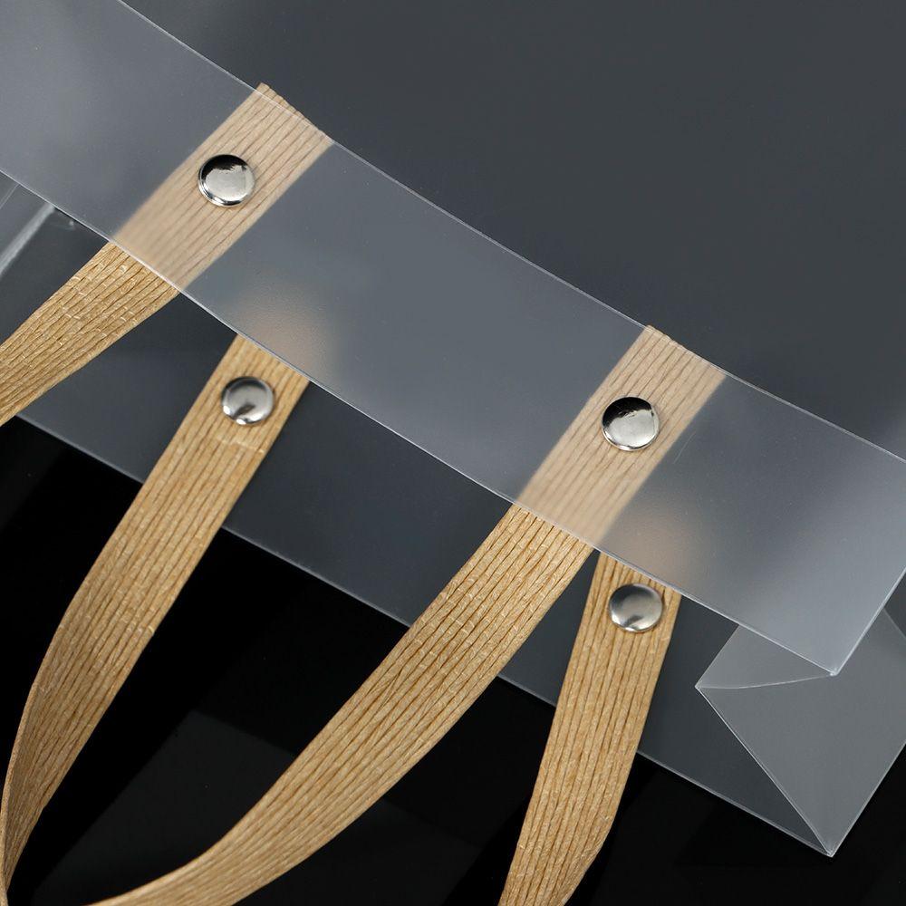 PVC Decor with Handles Frosted PP Bags Translucent Tote Package Gift Wrapping