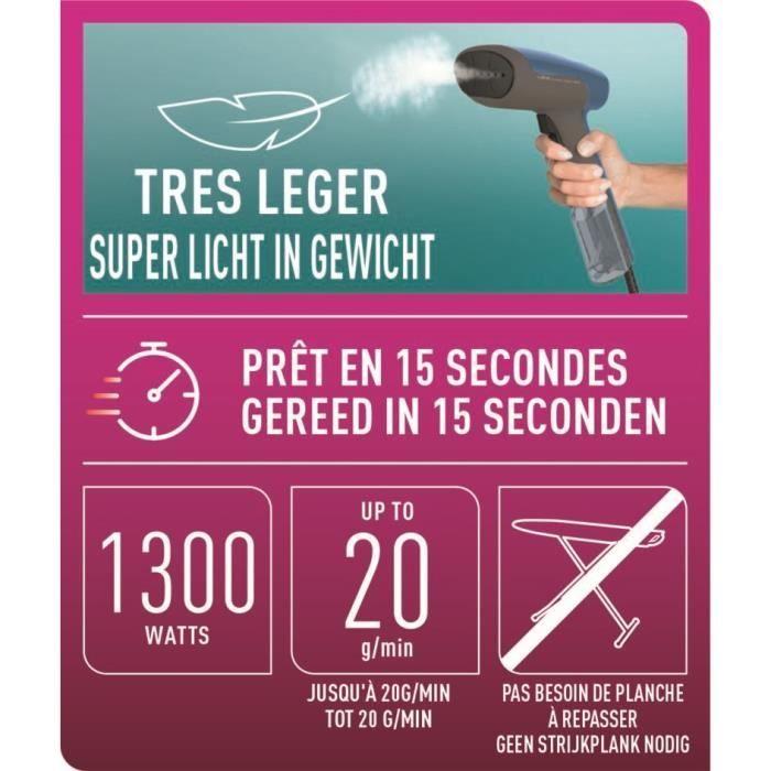 CALOR Access Steam First Паровой отпариватель, Нагрев за 15 сек, Подача пара 20 г/мин, Дезинфицирующий, Резервуар 70 мл, DT6150C0