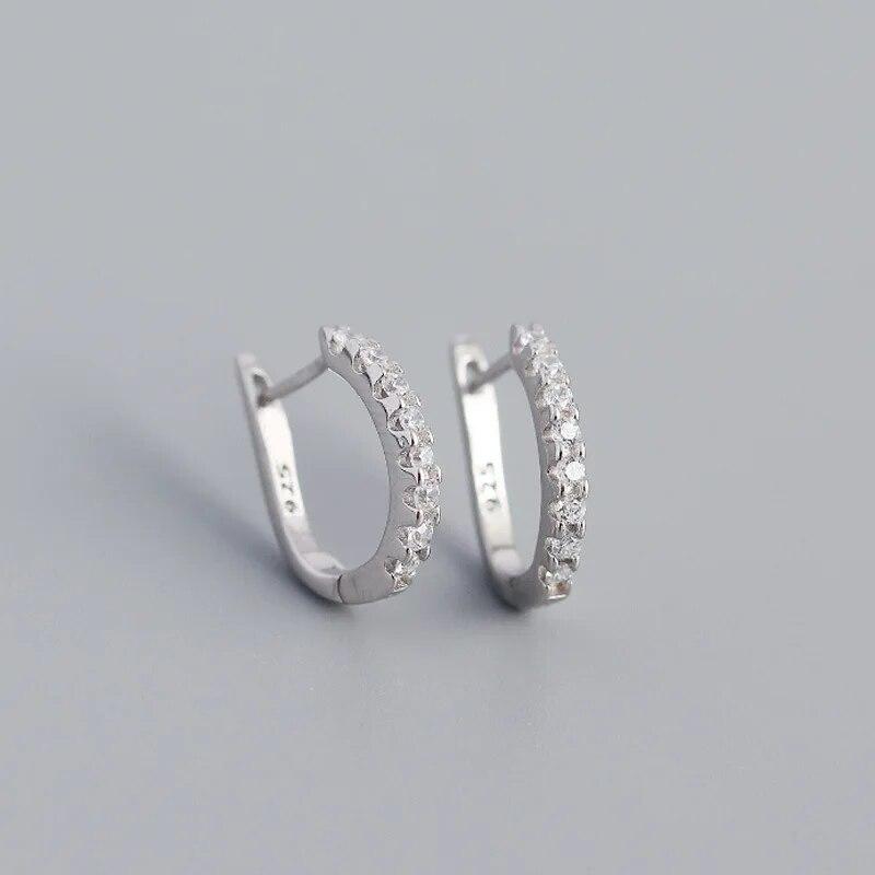 Fashion Cute Minimal Rainbow Hoop Earrings Multicolor Zirconia Small Geometric Earring Jewelry Female Trendy Thin Ear Hoops