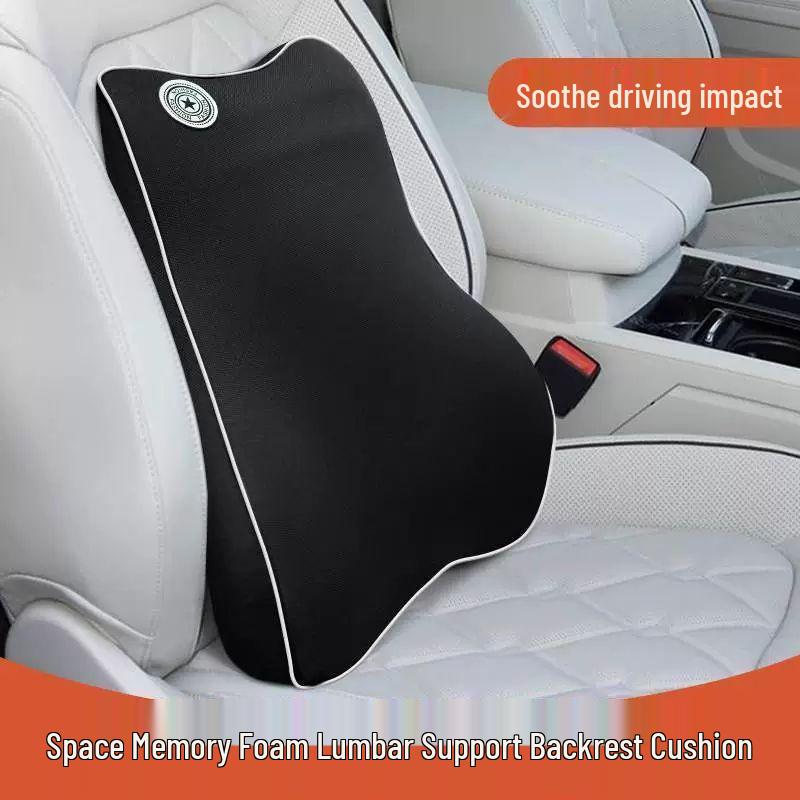 Premium Memory Foam Car Headrest & Lumbar Support Pillow Set