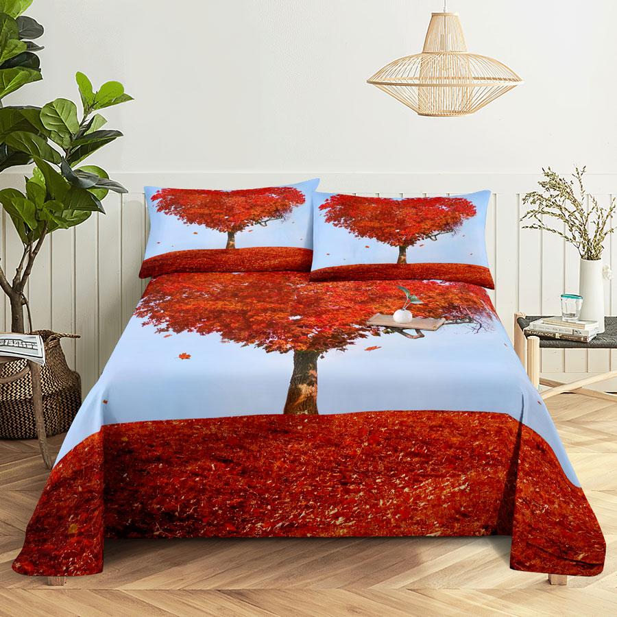 Comforter Scene Bed Sheet And Bedding Linens Queen King Double Size 220X240 Trees For Bedroom Soft Twin Full Single