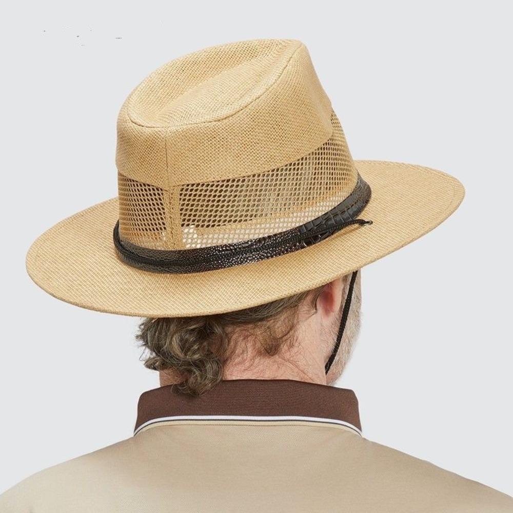 Mesh Sun Hat Breathable Straw Hat New Cowgirl Cap  Outdoor