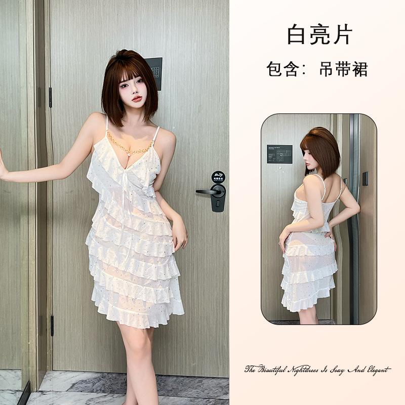 Женская кружевная сетчатая ночная рубашка Pure Desire, дышащая, с глубоким V-образным вырезом, многостильная, сексуальная одежда для отдыха, универсальная, соблазнительная одежда для сна, с разнообразным выбором