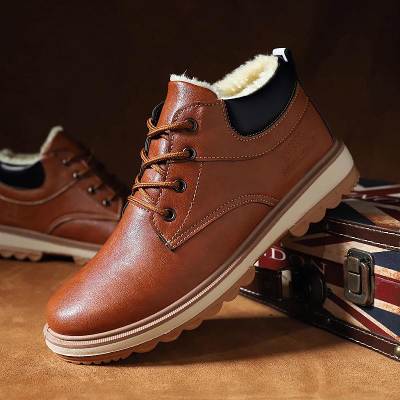 Модные ботинки, мужская модная обувь, мужская обувь, высокие мужские ботинки средней высоты в британском стиле, зимние ботинки из хлопка и бархата54