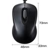 Sanwa Supply Retractable Cable Optical 3 Black Mouse, Ultra-Compact, Buttons, MA-MA6BK