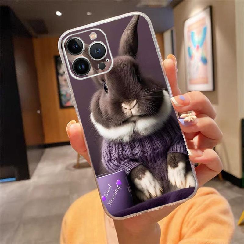 Phone Case For iphone 17 Pro Max Air 16 15 14 13 Pro Max 15 16 Pro 15Plus Rabbit Bunny Animal Shell Case Funda
