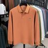 100% Хлопок Роскошный Весенне-Осенний Сезон Новинка Горячая Распродажа Удобная Рубашка Поло Мужская Гольф Повседневная Значок с Буквами С Длинным Рукавом Топ