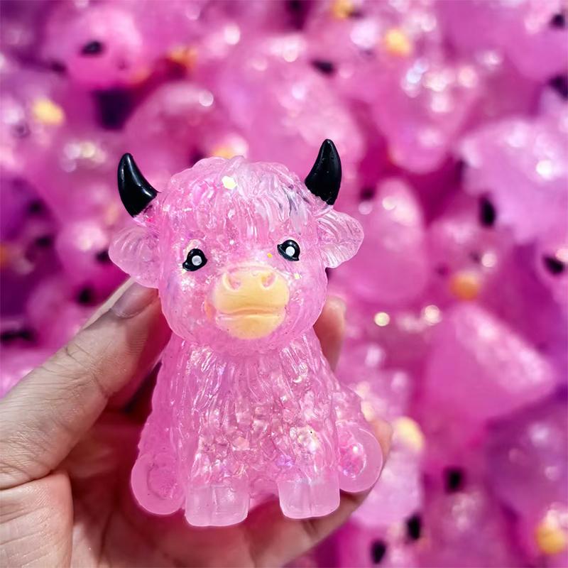 Squishy Maltose Sugar Cow Squeeze Toy Kawaii Cattle Stretchable Slow Rising Fidget Toy For Adults Stress Anxiety Relief Gifts