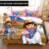3D-принт D-Dora Cartoon Explorer Комплект постельного белья Пододеяльник Постельный комплект Одеяло Наволочка Одеяло размера King Queen Для мальчиков Взрослых